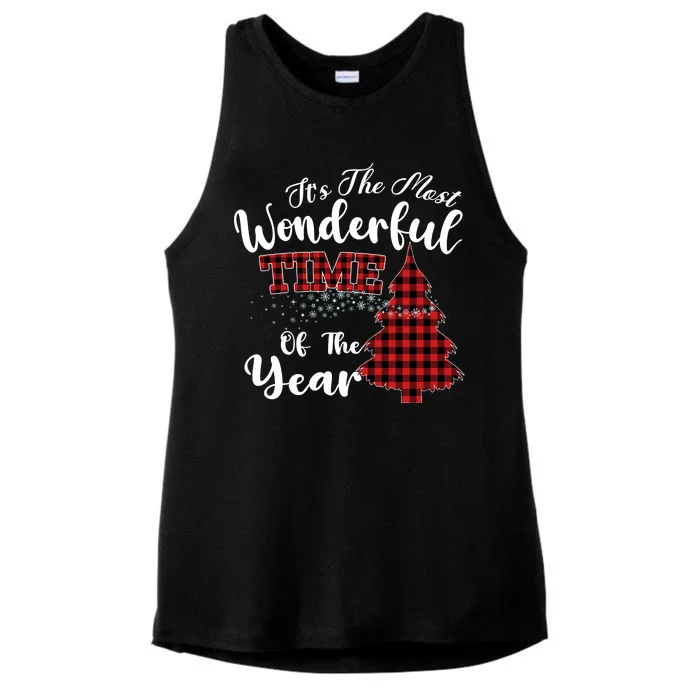 Christmas Trees It's The Most Wonderful Time Of The Year Ladies Tri-Blend Wicking Tank