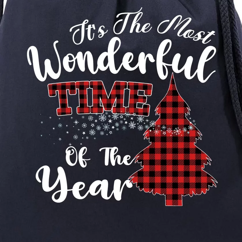 Christmas Trees It's The Most Wonderful Time Of The Year Drawstring Bag