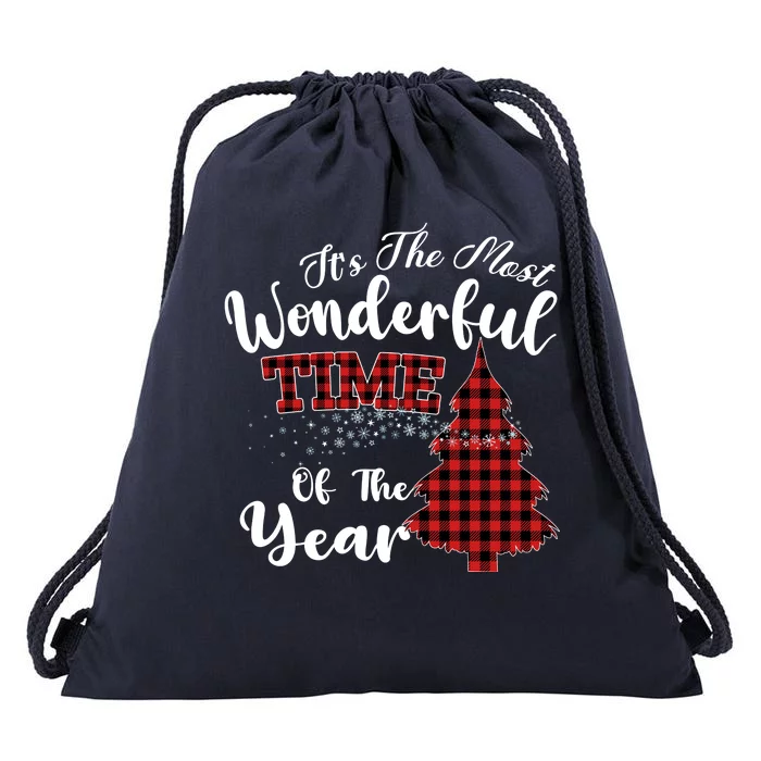 Christmas Trees It's The Most Wonderful Time Of The Year Drawstring Bag