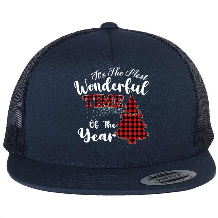 Christmas Trees It's The Most Wonderful Time Of The Year Flat Bill Trucker Hat