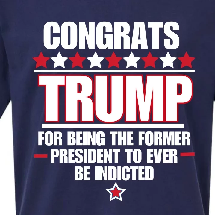 Congrats Trump Indicted, Funny Anti Trump Sueded Cloud Jersey T-Shirt