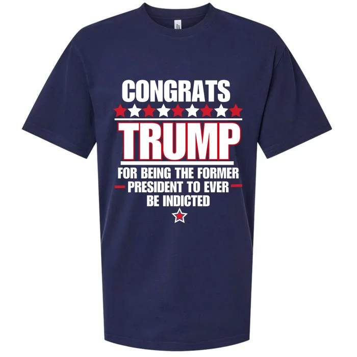 Congrats Trump Indicted, Funny Anti Trump Sueded Cloud Jersey T-Shirt