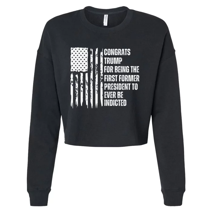 Congrats Trump Indicted, Show Your Dislike For Trump Cropped Pullover Crew