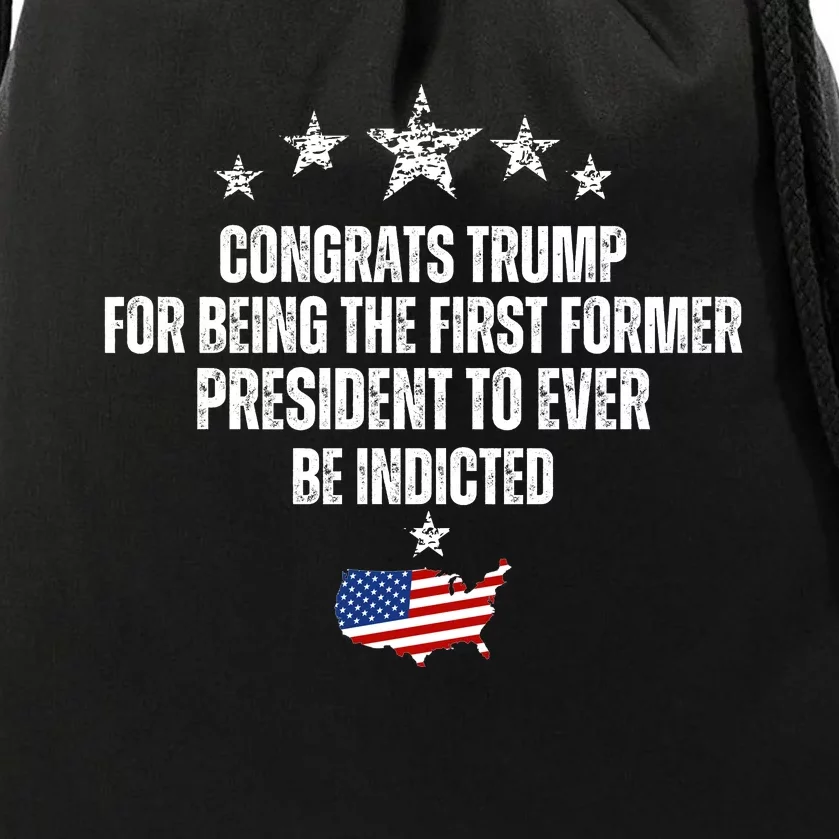 Congrats Trump Indicted, Funny Trump Indictment Drawstring Bag