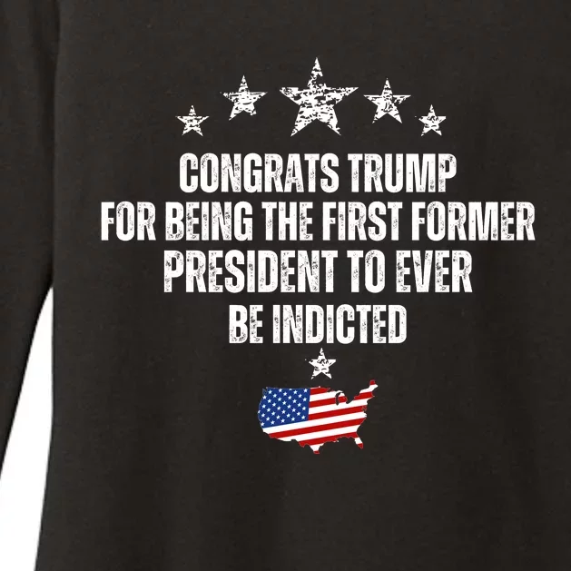 Congrats Trump Indicted, Funny Trump Indictment Womens CVC Long Sleeve Shirt