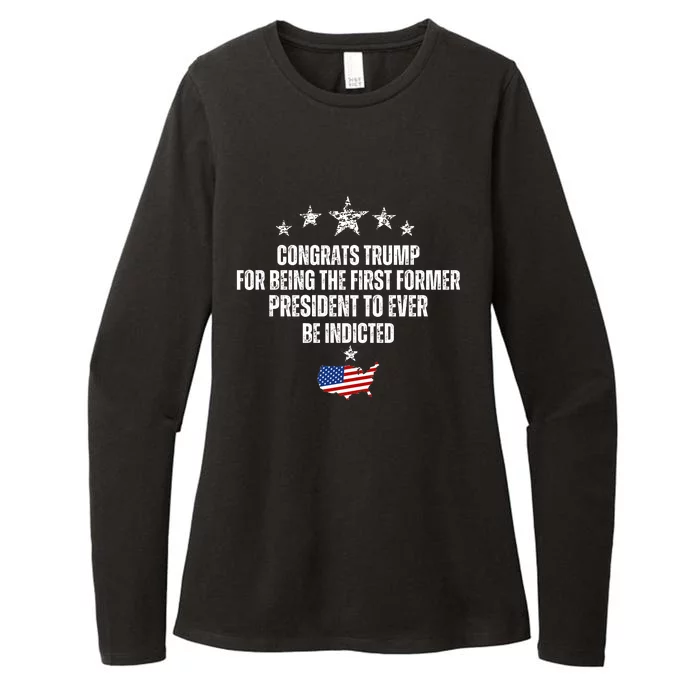 Congrats Trump Indicted, Funny Trump Indictment Womens CVC Long Sleeve Shirt