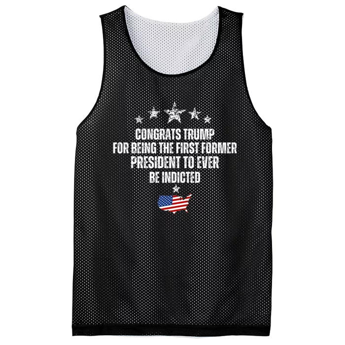 Congrats Trump Indicted, Funny Trump Indictment Mesh Reversible Basketball Jersey Tank