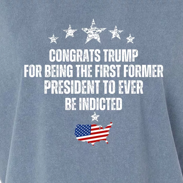 Congrats Trump Indicted, Funny Trump Indictment Garment-Dyed Women's Muscle Tee