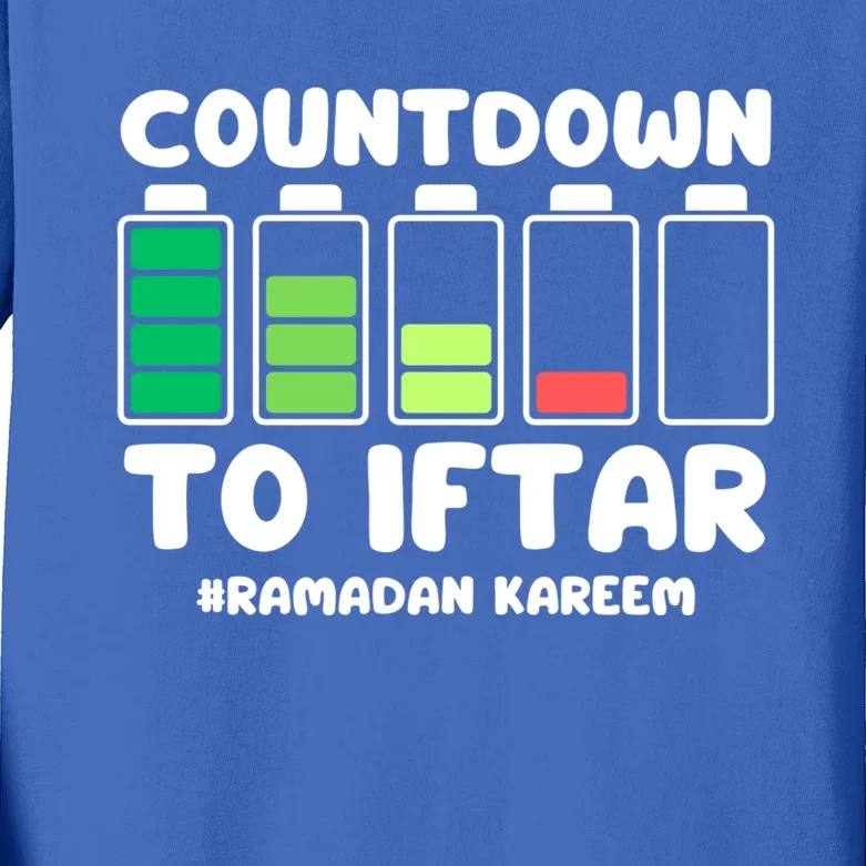 Countdown To Iftar Funny Ramadan Ramadan Mubarak Kareem Gift Kids Long Sleeve Shirt