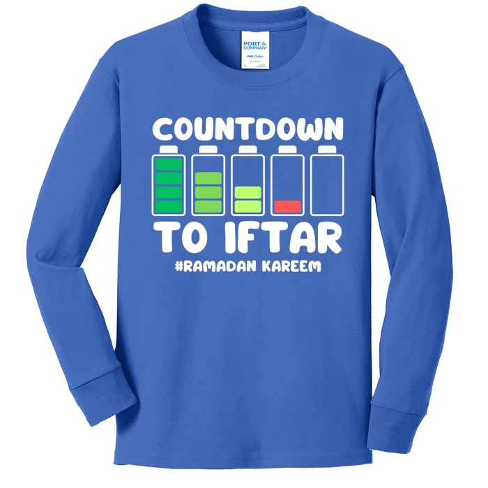 Countdown To Iftar Funny Ramadan Ramadan Mubarak Kareem Gift Kids Long Sleeve Shirt