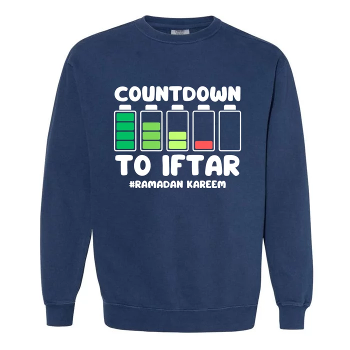 Countdown To Iftar Funny Ramadan Ramadan Mubarak Kareem Gift Garment-Dyed Sweatshirt