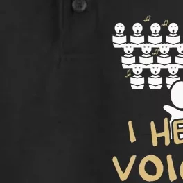 Choir Teacher I Hear Voices Funny Chorister Dry Zone Grid Performance Polo