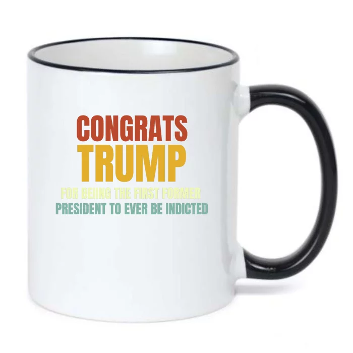 Congrats Trump Indicted, Retro Funny Political Black Color Changing Mug