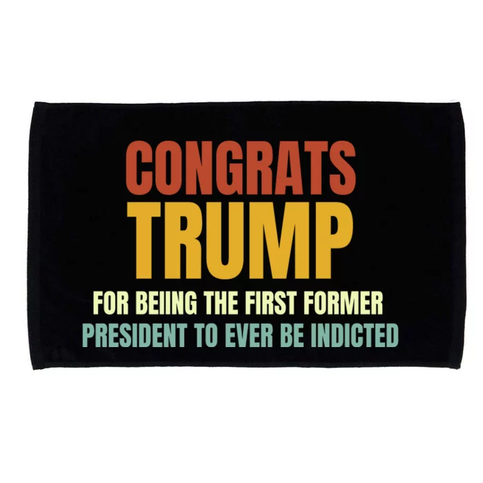 Congrats Trump Indicted, Retro Funny Political Microfiber Hand Towel