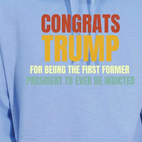 Congrats Trump Indicted, Retro Funny Political Unisex Surf Hoodie