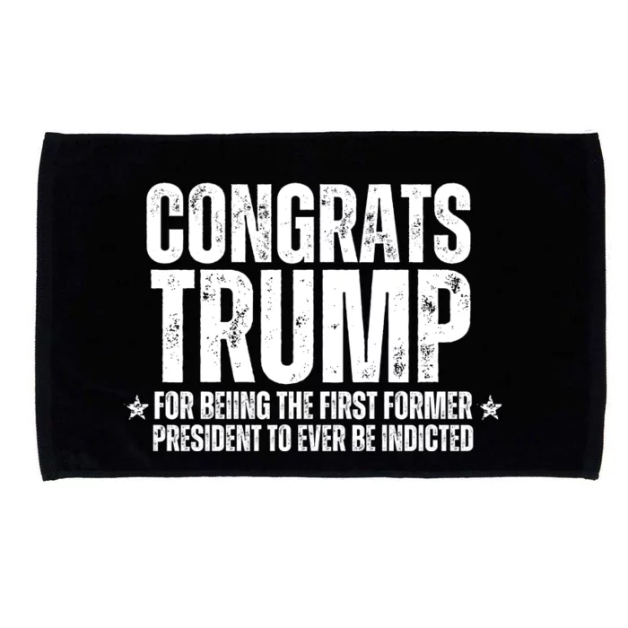 Congrats Trump Indicted, Funny Political Microfiber Hand Towel