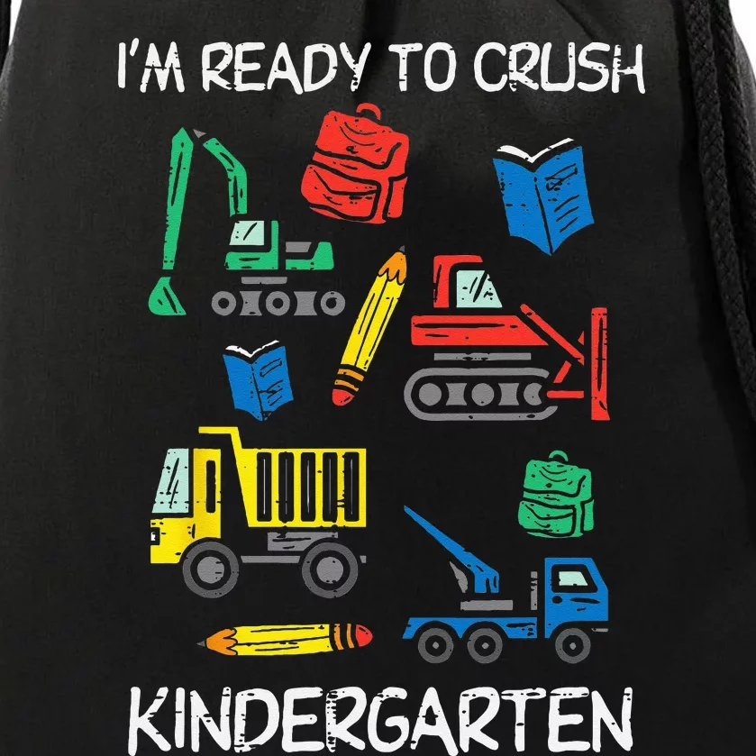 Construction Trucks Im Ready To Crush Kindergarten Kids Drawstring Bag