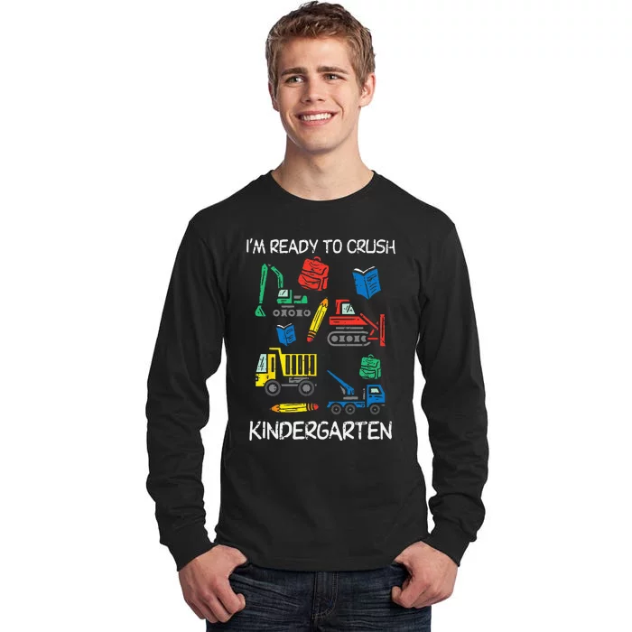 Construction Trucks Im Ready To Crush Kindergarten Kids Tall Long Sleeve T-Shirt