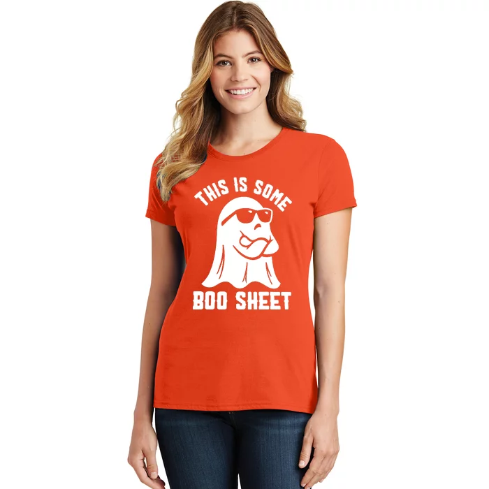 Cute This Is Some Boo Sheet Halloween Funny Ghost Gift Women's T-Shirt