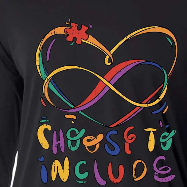 Choose To Include Autism Awareness Teacher Special Education Cooling Performance Long Sleeve Crew