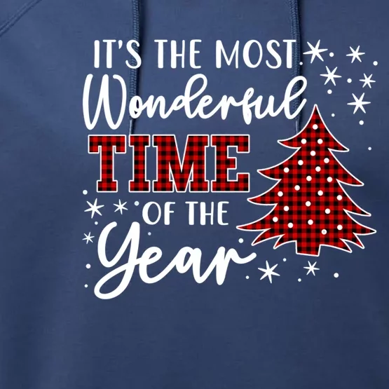 Christmas Trees ItS The Most Wonderful Time Of The Year Performance Fleece Hoodie