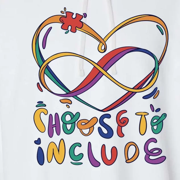 Choose To Include Autism Awareness Garment-Dyed Fleece Hoodie