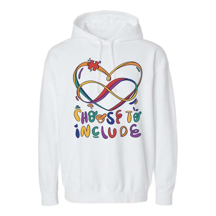 Choose To Include Autism Awareness Garment-Dyed Fleece Hoodie