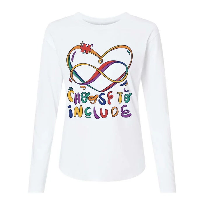 Choose To Include Autism Awareness Womens Cotton Relaxed Long Sleeve T-Shirt