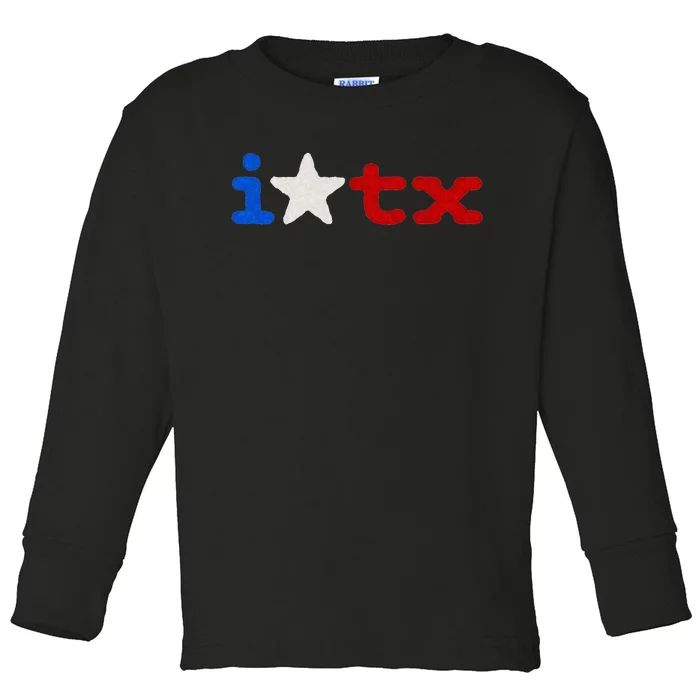 Cute Texas  I love Texas Real Proud Texan Toddler Long Sleeve Shirt