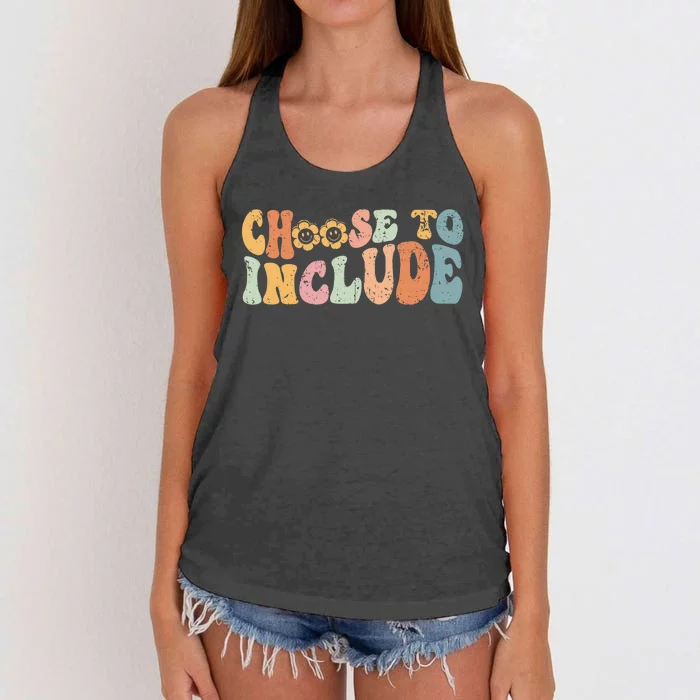 Choose To Include For Autism Teacher Special Education SPED Women's Knotted Racerback Tank