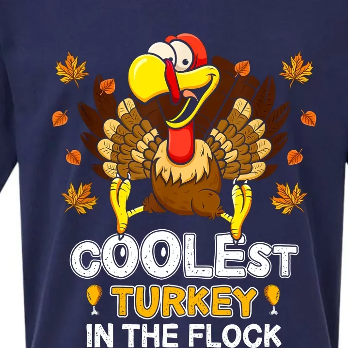 Cutest Turkey In The Flock Retro Toddler Girls Funny Thanksgiving Sueded Cloud Jersey T-Shirt