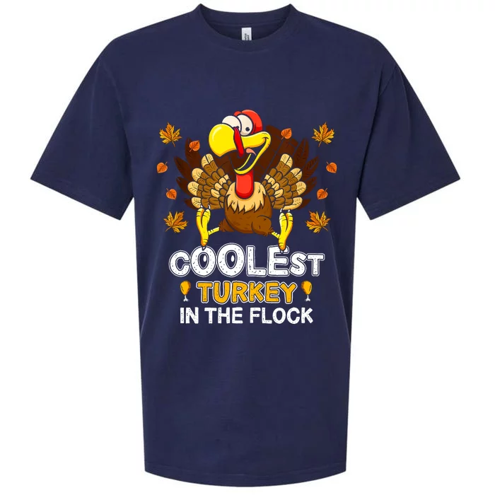 Cutest Turkey In The Flock Retro Toddler Girls Funny Thanksgiving Sueded Cloud Jersey T-Shirt