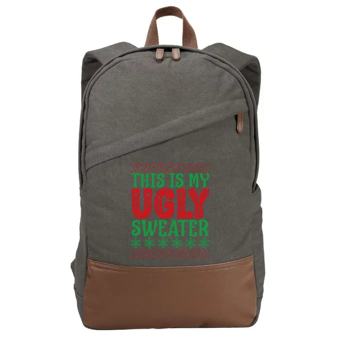 Cool This Is My Ugly Christmas Sweater Cotton Canvas Backpack