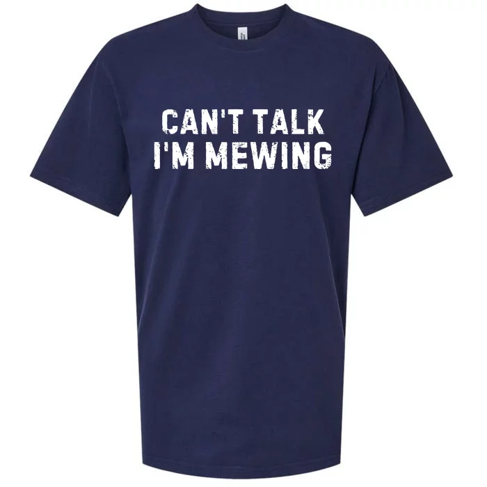 CanT Talk IM Mewing Funny Sueded Cloud Jersey T-Shirt