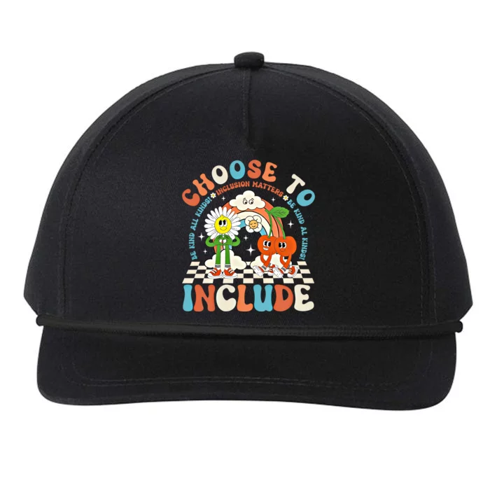 Choose To Include Be Kind To All Kinds Inclusion Matters Funny Gift Snapback Five-Panel Rope Hat