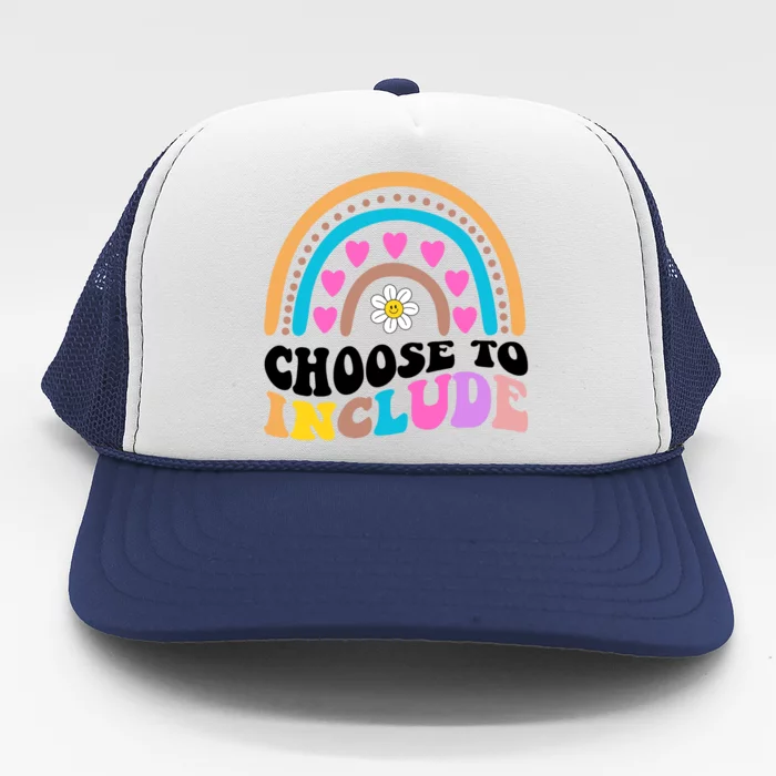 Choose To Include Colorful Rainbow Trucker Hat