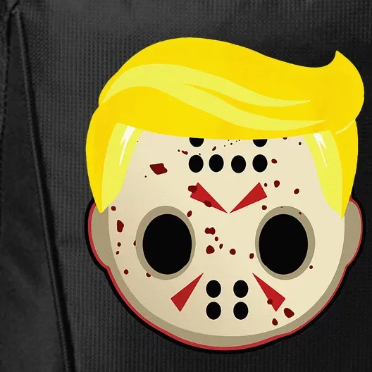 Cute Trump In Hockey Mask Funny Halloween Horror City Backpack