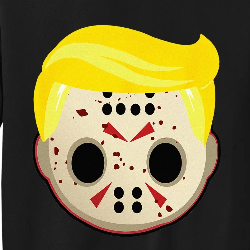 Cute Trump In Hockey Mask Funny Halloween Horror Tall Sweatshirt