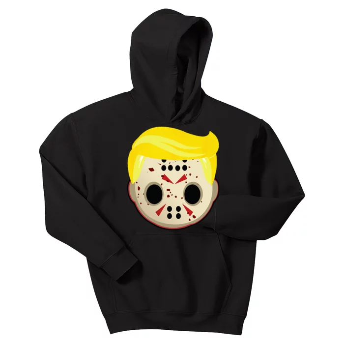 Cute Trump In Hockey Mask Funny Halloween Horror Kids Hoodie