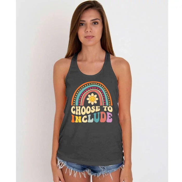 Choose To Include For Autism Teacher Special Education SPED Women's Knotted Racerback Tank