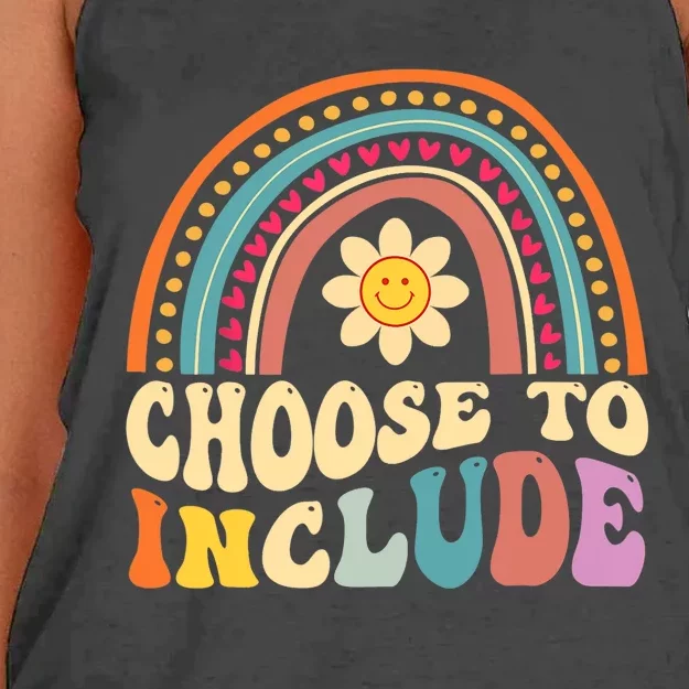 Choose To Include For Autism Teacher Special Education SPED Women's Knotted Racerback Tank