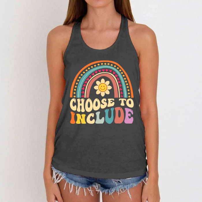 Choose To Include For Autism Teacher Special Education SPED Women's Knotted Racerback Tank