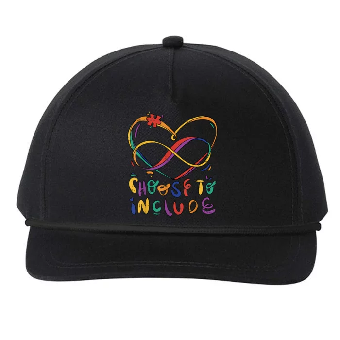 Choose To Include Autism Awareness Teacher Special Education Snapback Five-Panel Rope Hat