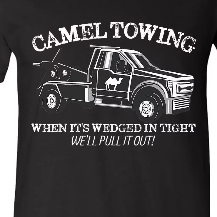 Camel Towing Inappropriate Humor Adult Humor Camel Towing V-Neck T-Shirt