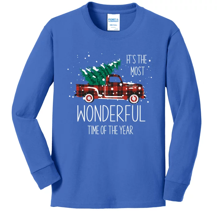 Christmas Truck Its The Most Wonderful Time Of The Year Gift Kids Long Sleeve Shirt