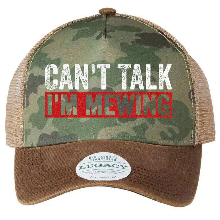 Can't Talk I'm Mewing Funny Quote Legacy Tie Dye Trucker Hat