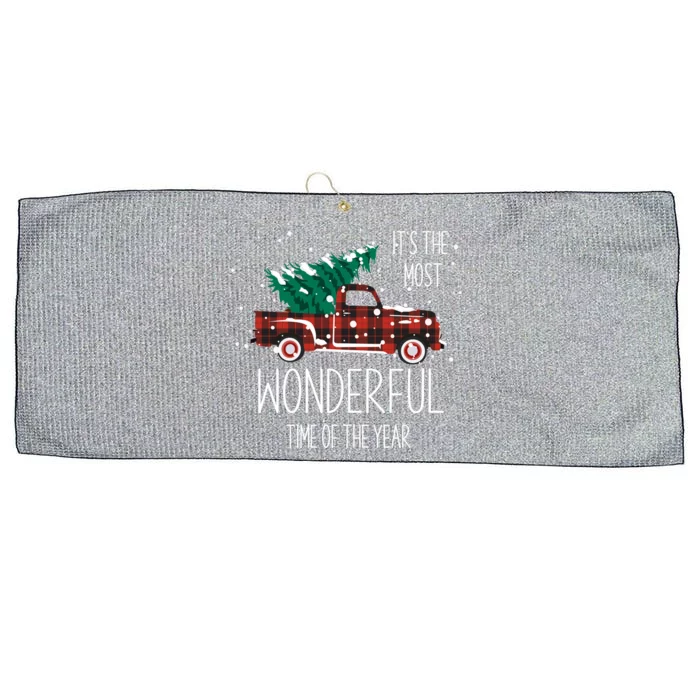 Christmas Truck Its The Most Wonderful Time Of The Year Meaningful Gift Large Microfiber Waffle Golf Towel