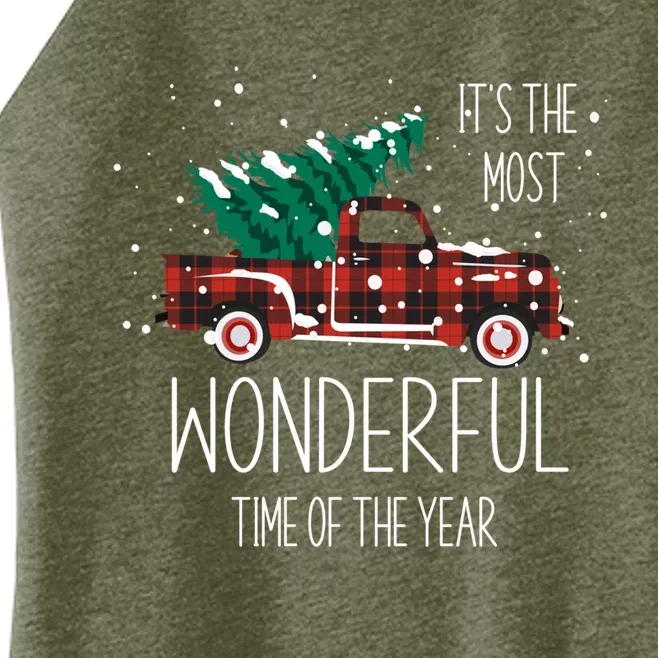 Christmas Truck Its The Most Wonderful Time Of The Year Meaningful Gift Women’s Perfect Tri Rocker Tank