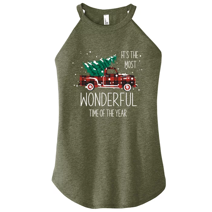 Christmas Truck Its The Most Wonderful Time Of The Year Meaningful Gift Women’s Perfect Tri Rocker Tank