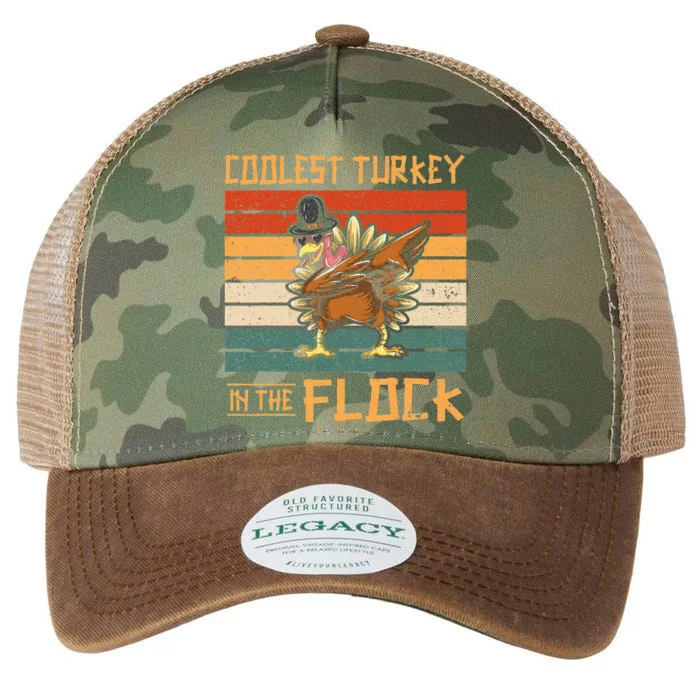 Coolest Turkey in the Flock Funny Thanksgiving Turkey Trot Legacy Tie Dye Trucker Hat